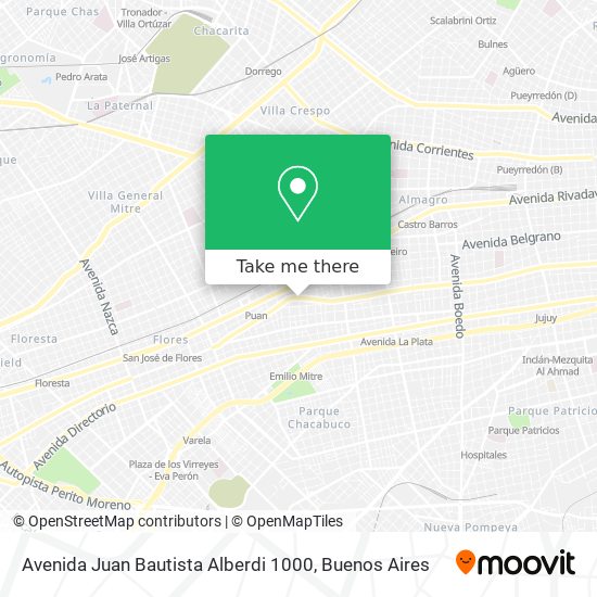 Mapa de Avenida Juan Bautista Alberdi 1000