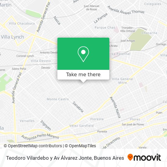 Teodoro Vilardebo y Av  Álvarez Jonte map