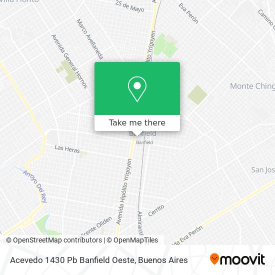 Mapa de Acevedo 1430 Pb   Banfield Oeste