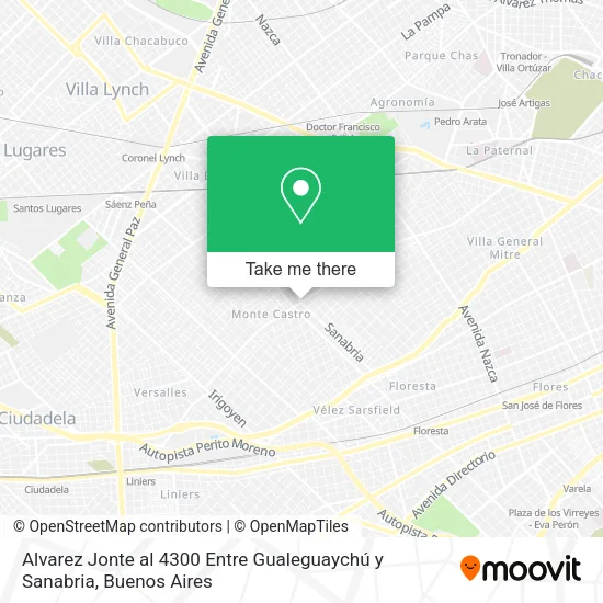 Mapa de Alvarez Jonte al 4300 Entre Gualeguaychú y Sanabria