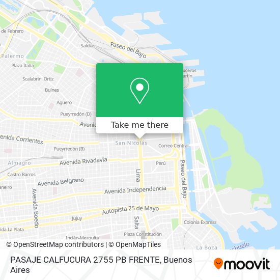 Mapa de PASAJE CALFUCURA 2755   PB FRENTE