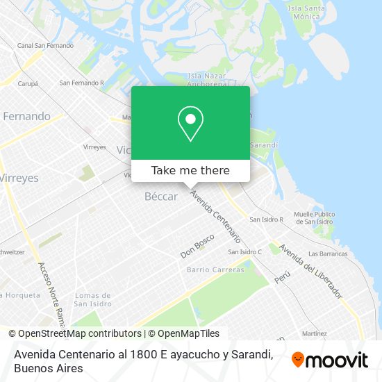 Avenida Centenario al 1800 E ayacucho y Sarandi map