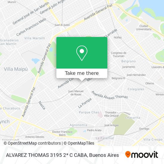 Mapa de ALVAREZ THOMAS 3195 2* C CABA