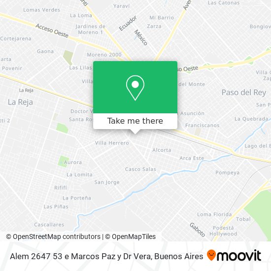 Alem 2647 53 e  Marcos Paz y Dr  Vera map