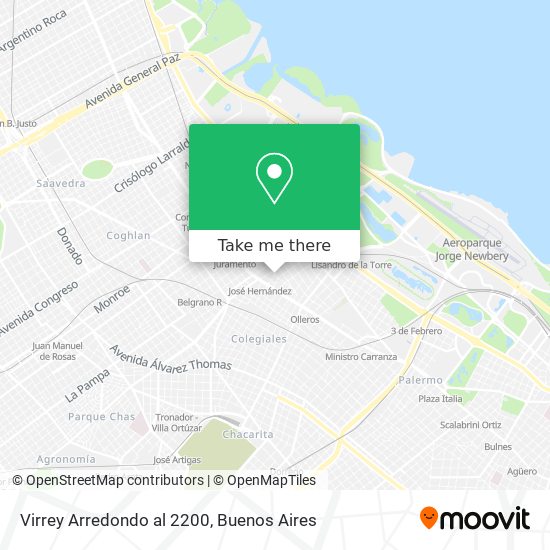 Virrey Arredondo al 2200 map