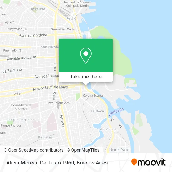 Alicia Moreau De Justo 1960 map