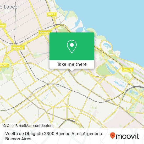 Vuelta de Obligado 2300  Buenos Aires  Argentina map