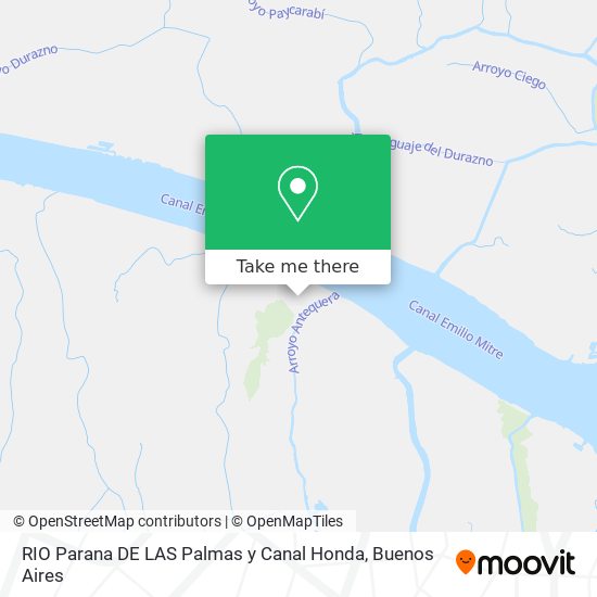 Mapa de RIO Parana DE LAS Palmas y Canal Honda