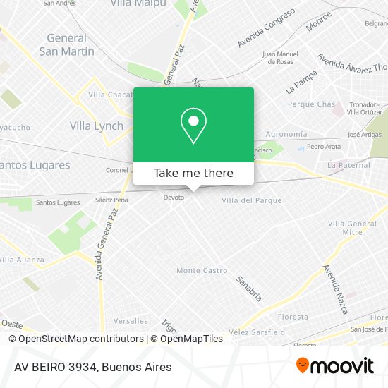 AV BEIRO 3934 map