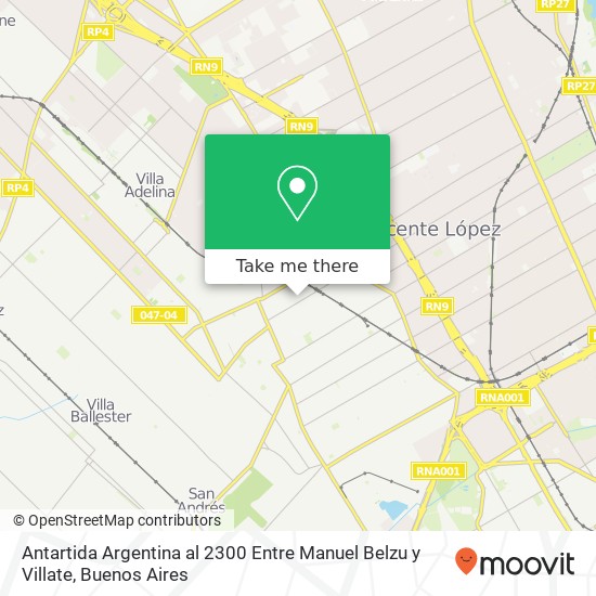 Antartida Argentina al 2300 Entre Manuel Belzu y Villate map