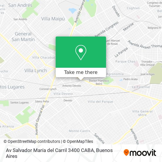 Mapa de Av Salvador María del Carril 3400 CABA