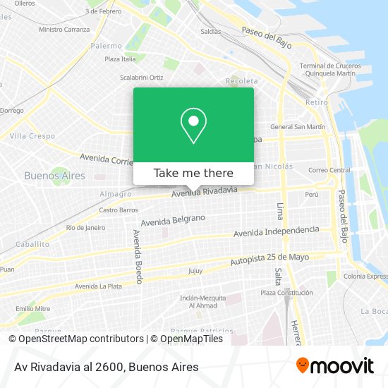 Mapa de Av  Rivadavia al 2600