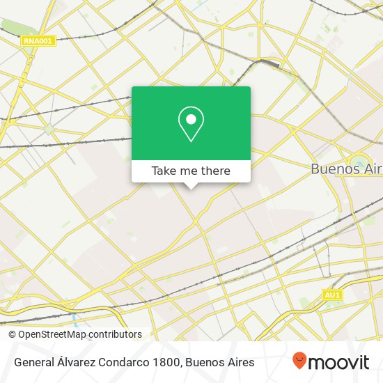 General Álvarez Condarco 1800 map