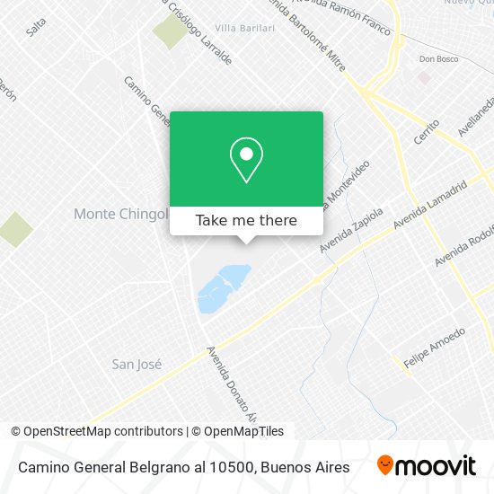 Mapa de Camino General Belgrano al 10500
