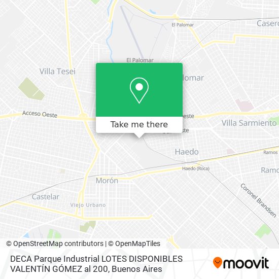 DECA Parque Industrial LOTES DISPONIBLES   VALENTÍN GÓMEZ al 200 map