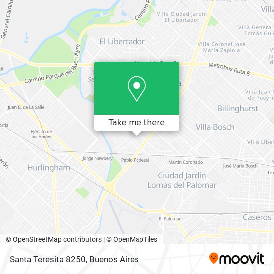 Santa Teresita 8250 map
