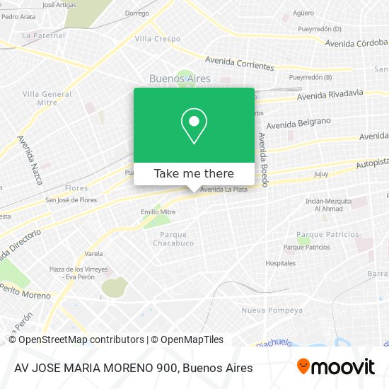 Mapa de AV  JOSE MARIA MORENO 900