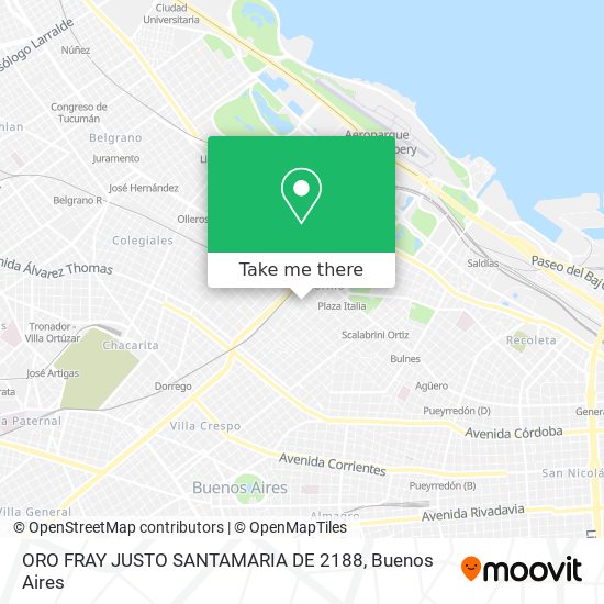 ORO  FRAY JUSTO SANTAMARIA DE 2188 map