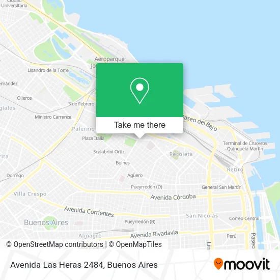 Mapa de Avenida Las Heras 2484