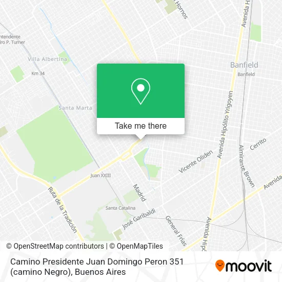 Mapa de Camino Presidente Juan Domingo Peron 351 (camino Negro)