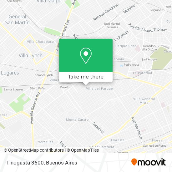 Tinogasta 3600 map