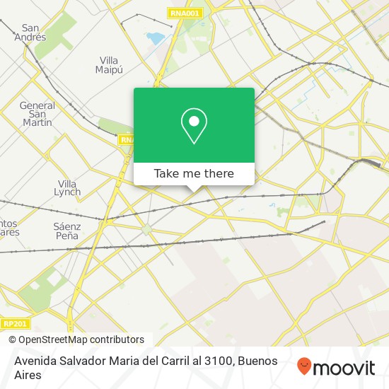 Avenida Salvador Maria del Carril  al 3100 map