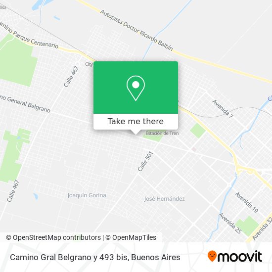 Mapa de Camino Gral Belgrano y 493 bis