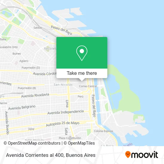 Mapa de Avenida Corrientes al 400