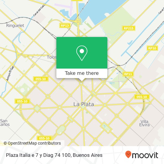 Plaza Italia e  7 y Diag 74 100 map