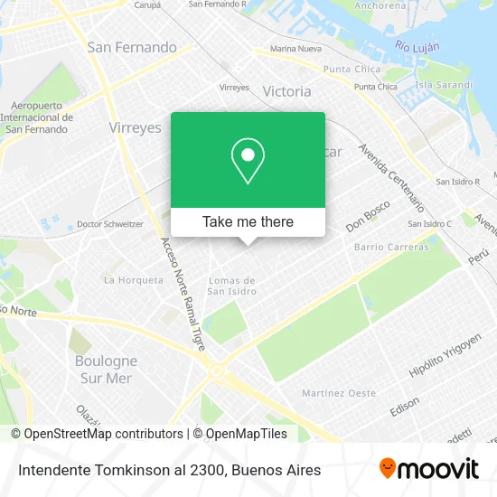 Mapa de Intendente Tomkinson al 2300