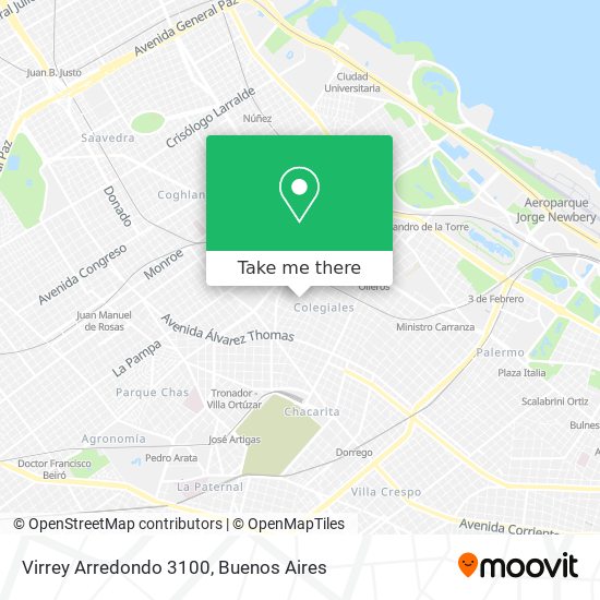 Virrey Arredondo 3100 map