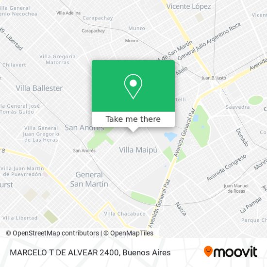 Mapa de MARCELO T  DE ALVEAR 2400