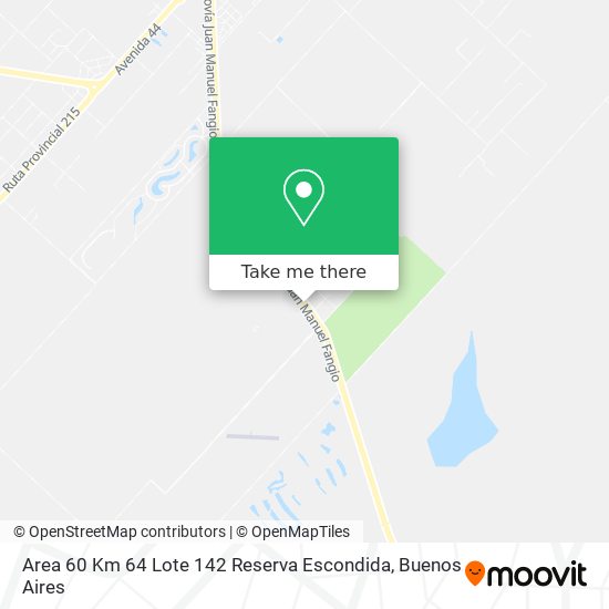 Area 60 Km 64 Lote 142 Reserva Escondida map