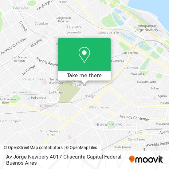 Mapa de Av Jorge Newbery 4017  Chacarita  Capital Federal