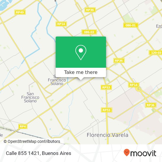 Calle 855 1421 map