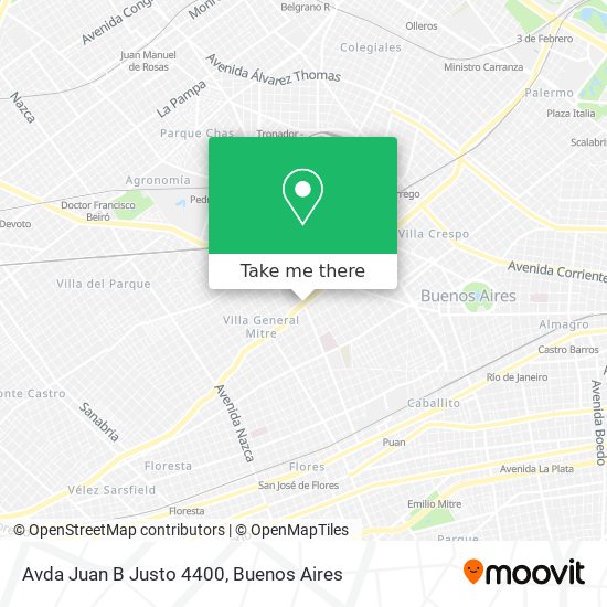 Avda  Juan B  Justo 4400 map