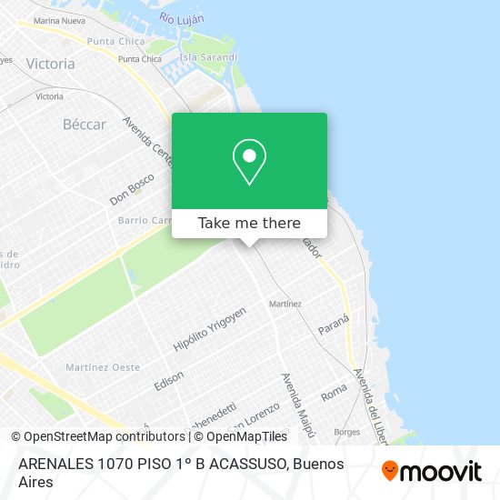 ARENALES 1070  PISO 1º B ACASSUSO map