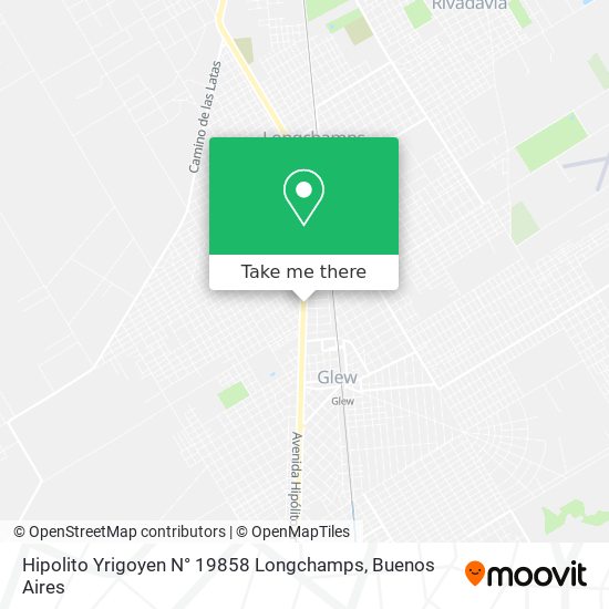 Hipolito Yrigoyen N° 19858 Longchamps map