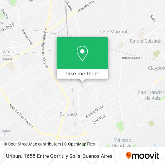 Uriburu  1655  Entre Gorriti y Solis map