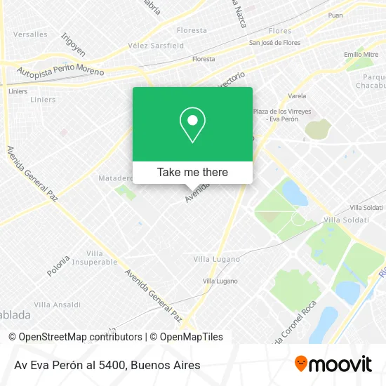 Mapa de Av  Eva Perón al 5400