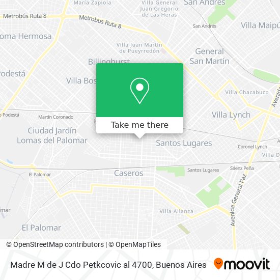 Madre M  de J  Cdo  Petkcovic al 4700 map