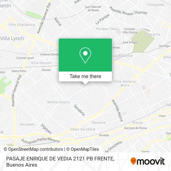 Mapa de PASAJE ENRIQUE DE VEDIA 2121 PB FRENTE