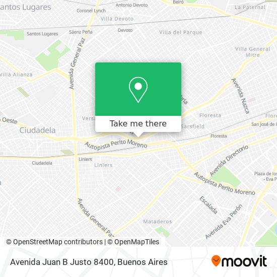 Avenida Juan B Justo 8400 map
