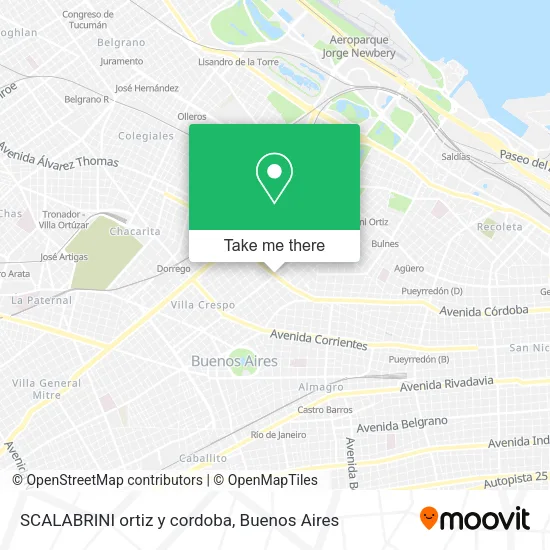 Mapa de SCALABRINI ortiz y cordoba