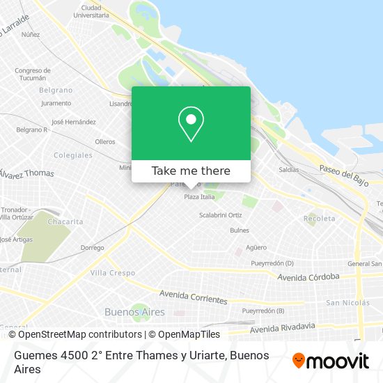 Guemes 4500 2° Entre Thames y Uriarte map