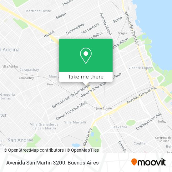Avenida San Martín 3200 map