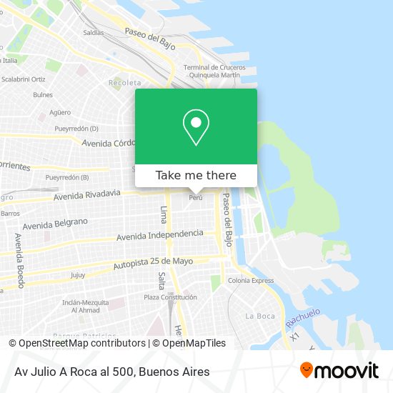Av  Julio A Roca  al 500 map