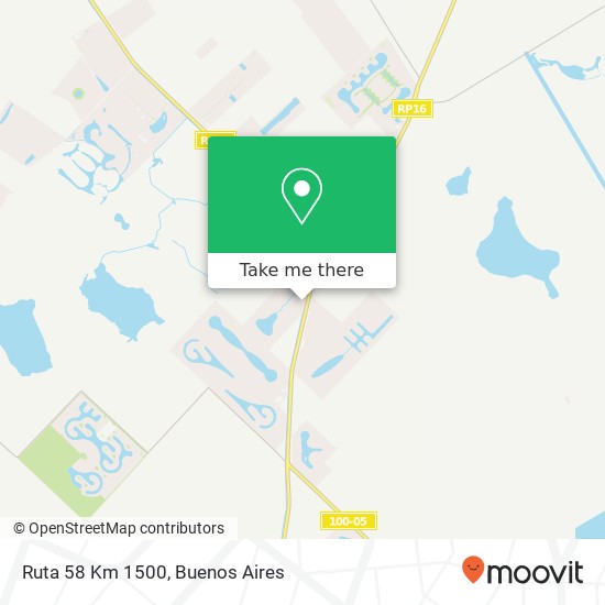 Ruta 58 Km 1500 map