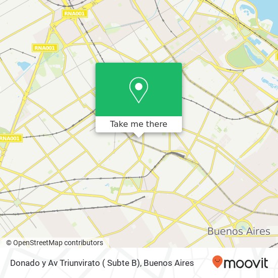 Mapa de Donado y Av  Triunvirato ( Subte B)
