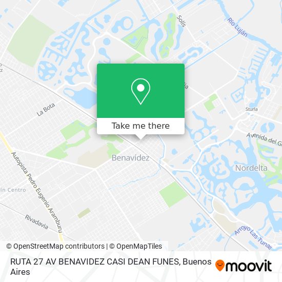 Mapa de RUTA 27  AV BENAVIDEZ CASI DEAN FUNES